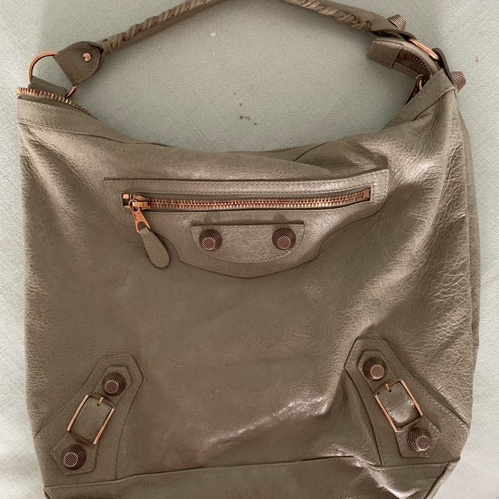 Auth Balenciaga Giant 21 Gold Day leather hobo bag